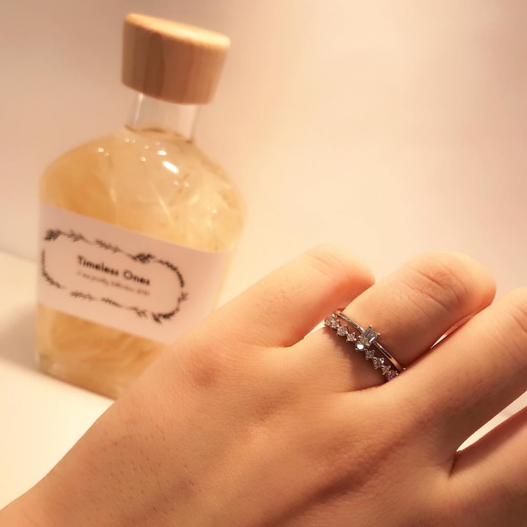 結婚指輪と婚約指輪の重ねづけ おすすめの重ねづけコーディネイト 仙台 名取 山形 結婚指輪 婚約指輪 セントロフェリシタ